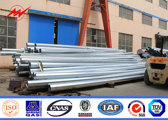 33kv Galvanized Steel Transmission Poles For Power Distribution 5 - 15m Height