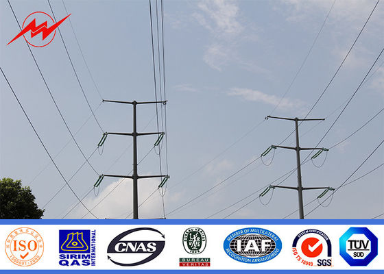 Utility Galvanised / Galvanized Steel Pole For Electrical Power Transmission Line