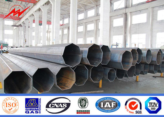 Utility Galvanised / Galvanized Steel Pole For Electrical Power Transmission Line