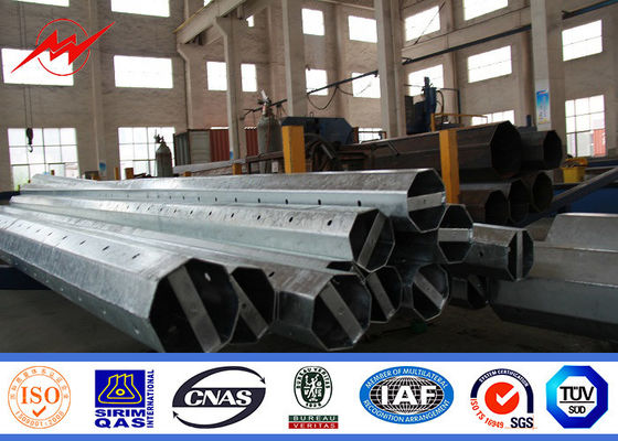 Metallic Distribution Galvanized Steel Utility Pole For Electricity Distribution Line