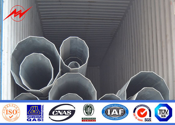 10m Bitumen 220 Kv Steel Pipes Outdoor Light Pole For Overhead Line Project
