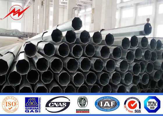 10m Bitumen 220 Kv Steel Pipes Outdoor Light Pole For Overhead Line Project