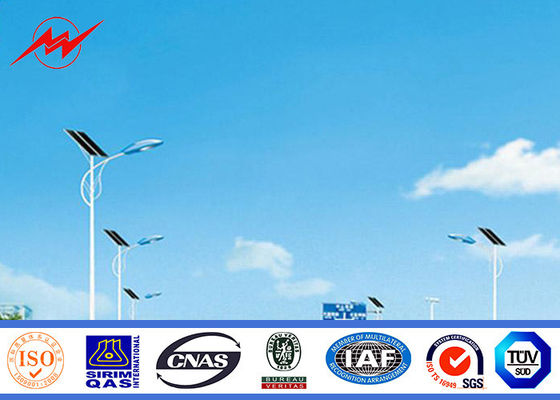 Galvanized Steel Street Light Poles 6m 10m Polygonal With Single Cross Arm