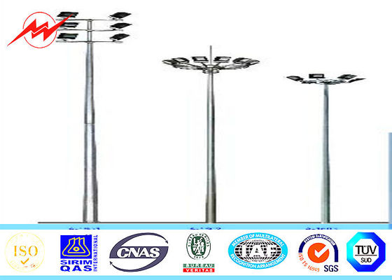 Q345 Steel HDG 40M 60 Lamps High Mast Tower Steel Square Light Poles 15 Years Warranty