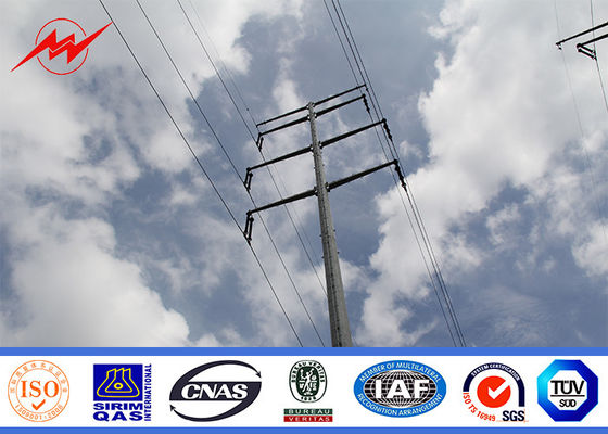 12m 10.7KN Galvanised Steel Poles Transmission Line Project Electric Power Poles