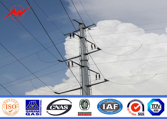 Medium Voltage Galvanised Steel Transmission Poles 10kv - 550kv ISO Certificate