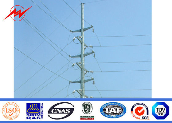  Gr65 Galvanized 9M Electric Steel Power Pole For Power Transmission