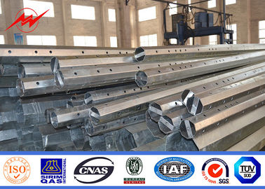 Standart NEA 13,8kV 69kV dağıtım hatları için galvanizli çelik direkler 25ft'ten 40ft'e kadar