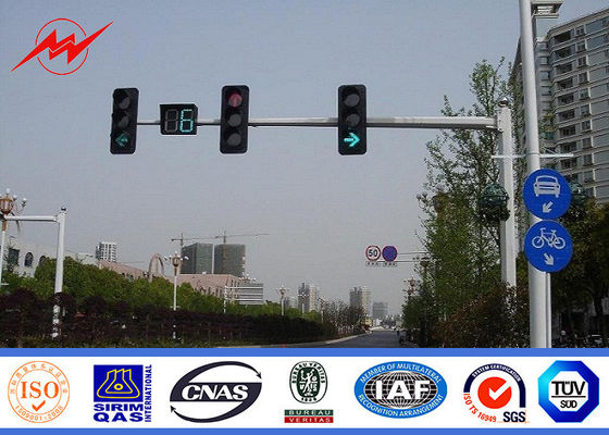 6.5m Height High Mast Poles / Road Lighting Pole For LED Traffic Signs , ISO9001 Standard
