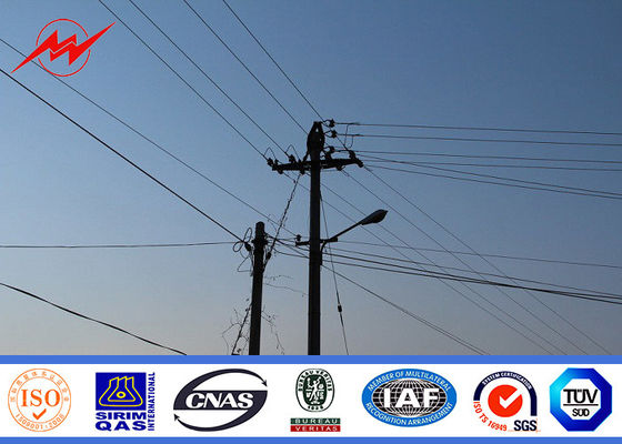 10kv - 550kv Electrical 500Dan Steel Tubular Pole For 11kv Transmission Power Line