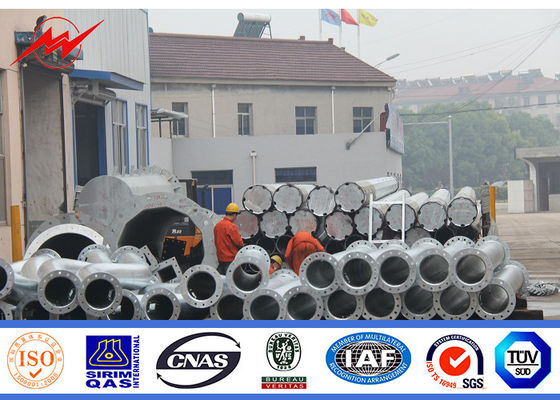 Medium Voltage Transmission Line Steel Power Pole with Yield strength 450 Mpa