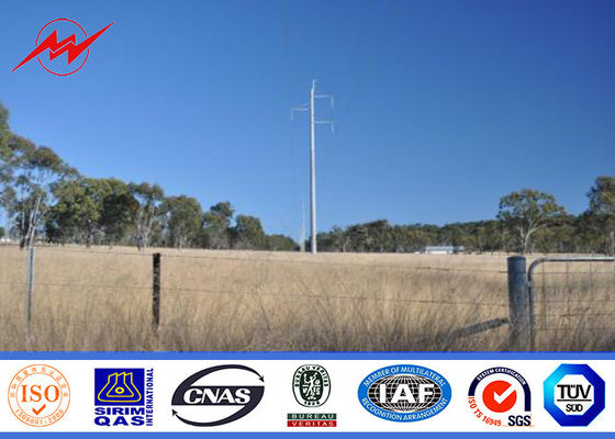 95FT NGCP Philippines Hot Dip Galvanization Steel Power Poles AWS D 1.1
