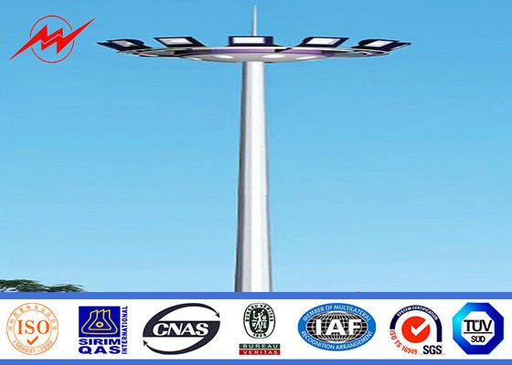 45M 80 nos LED Işıklar Galvanizli Yüksek Direkli Işık Direkli Yuvarlak Fenerli Taşıma Arabası