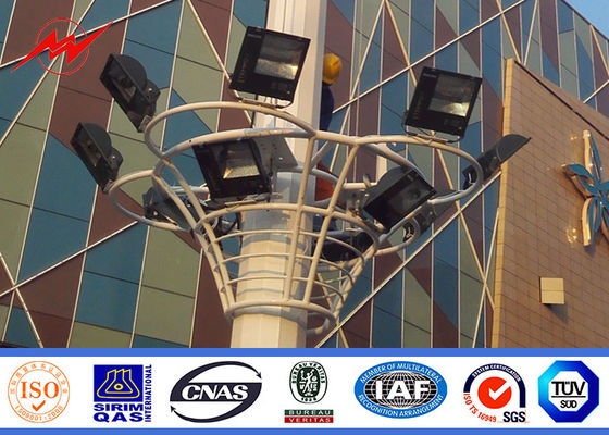25m Steel Polygonal High mast Flood Light Poles with LED Lamps