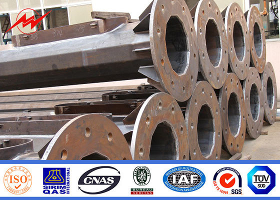 Galvaniz 25M Yüksek Direk Kulesi Flanş Boru Çelik Monopole İletişim Kulesi