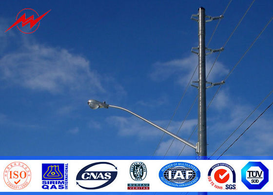 36M High Tension 8mm Thickness Steel Tubular Power Pole For Electricity distribution
