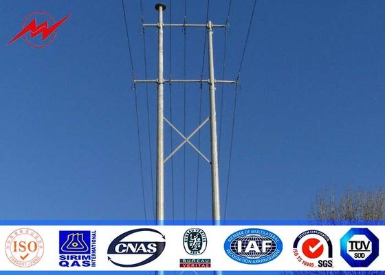 132KV Metal Transmission Line Electrical Power Poles 50 years warrenty