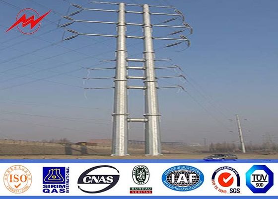 Çapraz Kol Aksesuarları ile 69kV 10m Sıcak Daldırma Galvanizli Çelik Güç Kutup Dağıtım Hattı Kutup