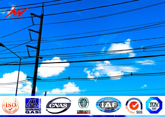 Polygonal 70FT 69kv Metal Steel Utility Poles Galvanized Structure Surface Treatment ASTM A123 Standard