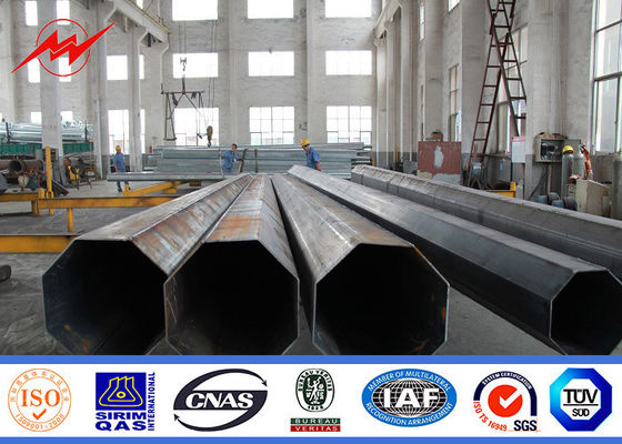 15m 1250Dan Bitumen Electrical Power Pole For Transmission Line Project