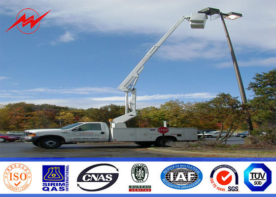 10m 5mm Wall Thickness Outdoor Square Galvanized Street Light Poles Parking Lot Light Pole With Double Arms