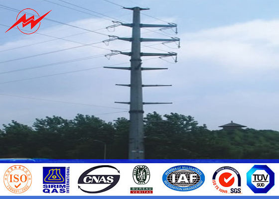 11.9m 16kn Load Electrical Power Pole 100% Welding Surface Galvanized  Treatment