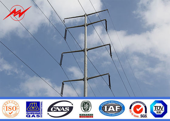 9m 200Dan Galvanized Conicial Power Transmission Poles For Electrical Line Project