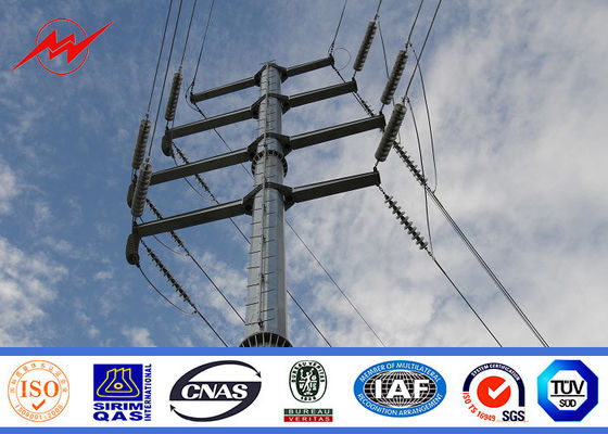 Ziftli Asma Tavan Elektrik İletim Hattı Projesi için 11kv ila 69kv Galvanizli Yardımcı Güç Kutupları