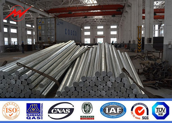 Elektrik Q345 Sıcak Haddelenmiş Galvanizli Çelik Güç Direkleri Dağıtım Hattı İçin