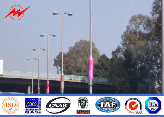 Galvanizli Q235 10M Sekizgen Orta Katlanır Sokak Lambası 4mm Kalınlıklı