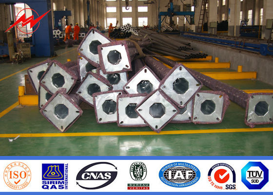 Galvanizli Q235 10M Sekizgen Orta Katlanır Sokak Lambası 4mm Kalınlıklı