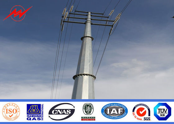 Dağıtım Hattı Projesi için Yuvarlak / Konik 220kv Elektrik İletim Direkleri