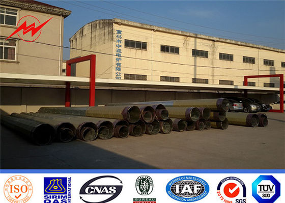 33KV 40FT 11900MM Galvanizli Çelik Güç Direkleri Tasarım Yükü 500KGS