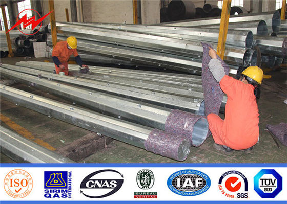 Galvanizli Dağıtım Metal Yardımcı Direkleri Filipinler 30FT 35FT 45FT 2.75mm GR65