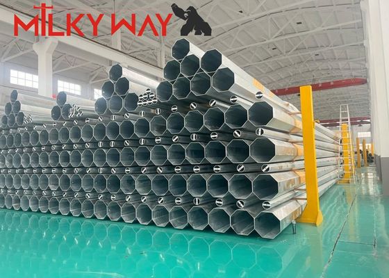 8m 9m Sıcak Dip Galvanizli Çelik Kutup Afrika için Sokak Aydınlatma Kutupları