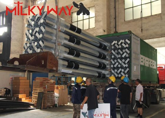 11m 3.8mm 7.2mm 80-100 Mikrom Ortalama Sıcak Dip Galvanizasyonu Dayanıklı galvanizli çelik kutup için