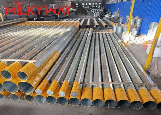İletişim dağıtım için 50ft Galvanize Seksengen Mono Pole Kule