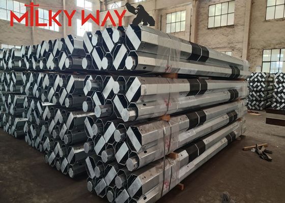 11m 3.8mm 7.2mm 80-100 Mikrom Ortalama Sıcak Dip Galvanizasyonu Dayanıklı galvanizli çelik kutup için