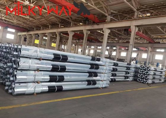 3,8mm 7.2mm 9m 11m Malezya Hop Dip Galvanzasyon Çelik Elektrikli Kutuplar FRP ile