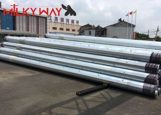 12M 16KN Elektrik Dağıtım Hattı iletim projesi için çelik tüplü elektrik direği