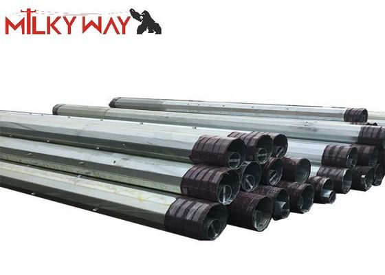 Uygulama endüstrisi için 40ft çelik boru direği, 4 mm kalınlığı ve iletim ve dağıtım için 3KN yük kapasitesi
