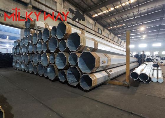 Hızlı Montajlı Telekomünikasyon için 90ft Galvanize Mono Pole Kule ve Yerel Çelik Yapısı