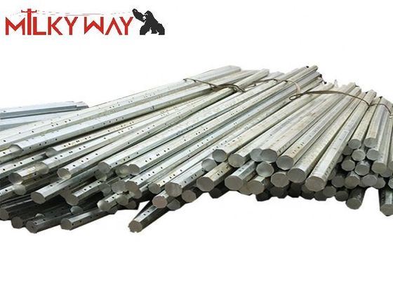 3-4mm Gr50 Çelik malzemesi, tırmanma derecesi ve güvenli güç dağıtımı için galvanizli elektrikli güç direği
