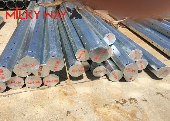 3-4mm Gr50 Çelik malzemesi, tırmanma derecesi ve güvenli güç dağıtımı için galvanizli elektrikli güç direği