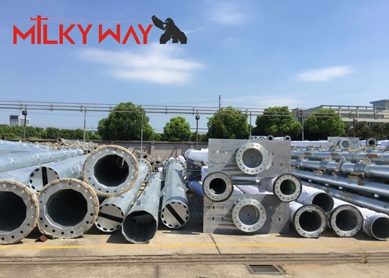 Yüksek dayanıklılıklı Q235 ve Q345 malzemesi ile sokak lambası için 60FT elektrikli güç direği