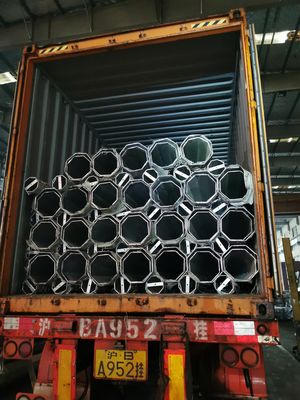 16m 800DaN 1000DaN Galvanized Electric Power Transmission Steel Pole for Direct Burial or Flange Type Installation