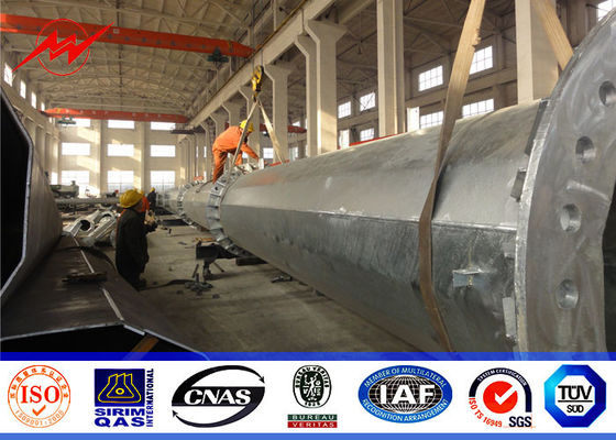 132kv 69kv Filipinler Projesi için Galvanizli 70ft Elektrik Direk Dağıtımı