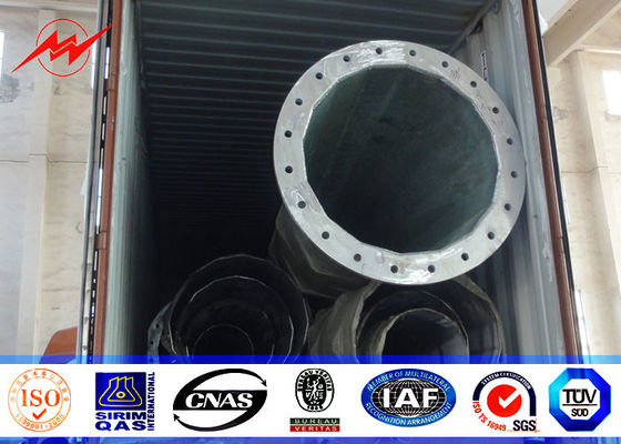 132kv 69kv Filipinler Projesi için Galvanizli 70ft Elektrik Direk Dağıtımı