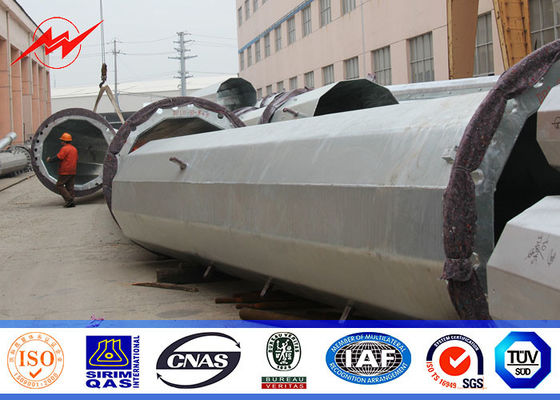 25ft için 75ft Elektrik Concial Konik Çelik Yardımcı Kutbu, Çelik Güç Dağıtım Pisti 10kv ~ 550kv