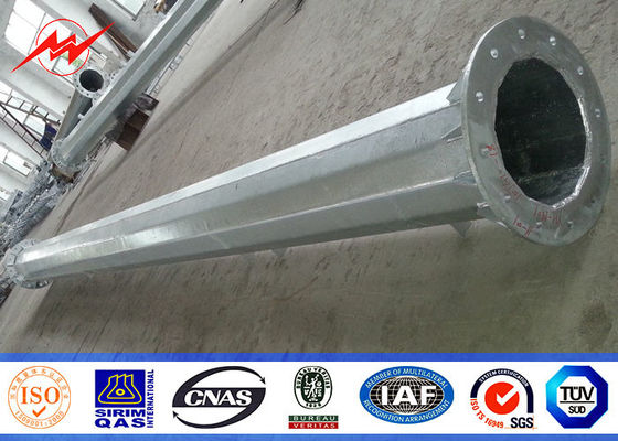 Mobil İletim Telekomünikasyon için 132 Kv 27Meter 1500kg Yük Mono Direk Kulesi